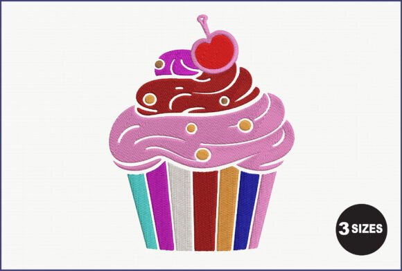Colorful Cupcake Embroidery: A Sweet Touch for Boutique Sweatshirts