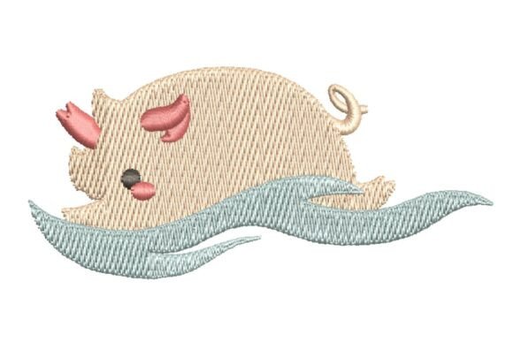 Cute Swimming Pig Embroidery Design: A Seasonal Joy for Holiday Makers