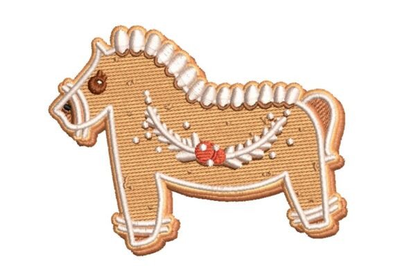 Festive Gingerbread Horse Embroidery Design