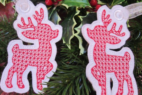 ITH Christmas Tag – Reindeer Embroidery