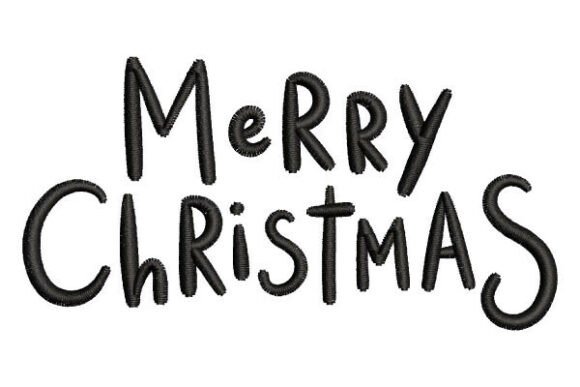 Merry Christmas Lettering Embroidery