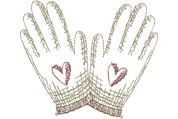 Primitive Hands to Work Gloves Embroidery File