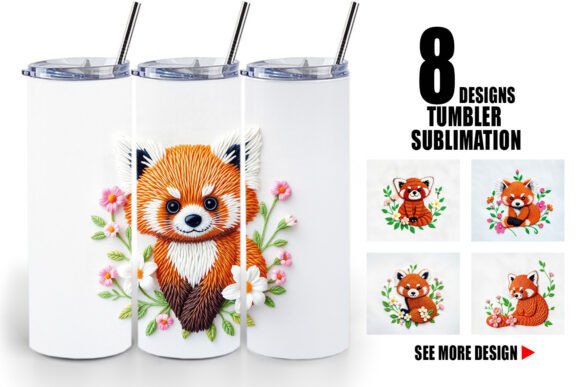 Reviewing Tumbler Red Panda Embroidery for Boutique Sweatshirt Design