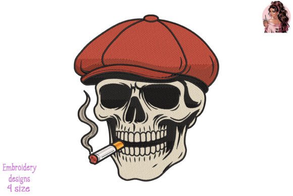 Skull in Red Newsboy Cap Embroidery: A Designer’s Review for Boutique Sweatshirts
