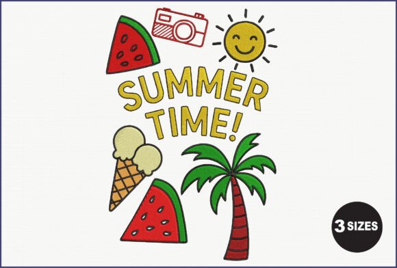 Summer Embroidery: A Bright, Playful Design for Personalized Gifts