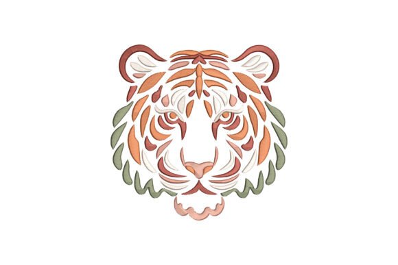 Tiger Floral Embroidery: A Bold Design for Wildlife-Inspired Products