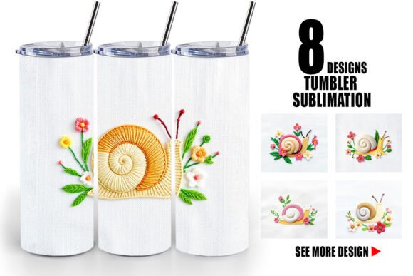 Tumbler Snail Embroidery: A Sweet Touch for Personalized Gifts